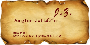 Jergler Zoltán névjegykártya