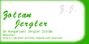 zoltan jergler business card